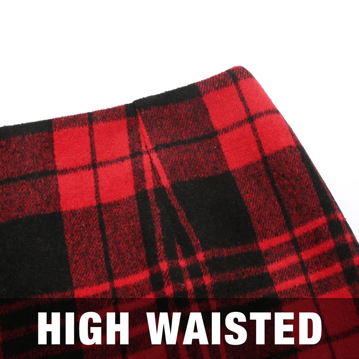 IDEALSANXUN Womens High Waist Plaid Skirt Bodycon Pencil Wool Mini Skirts