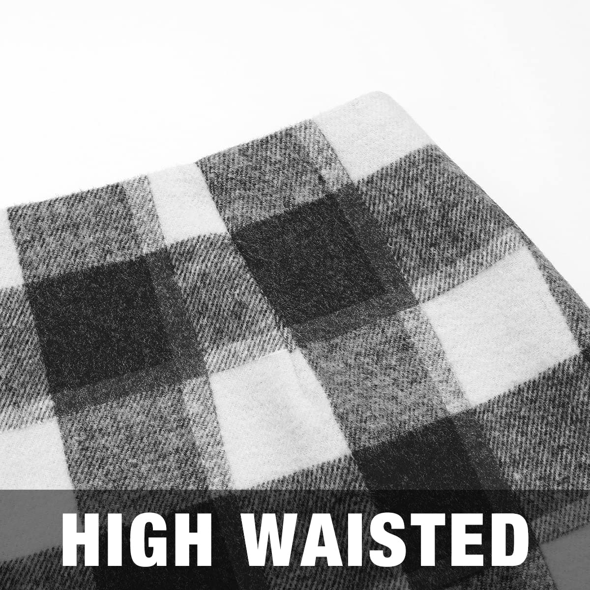 IDEALSANXUN Womens High Waist Plaid Skirt Bodycon Pencil Wool Mini Skirts